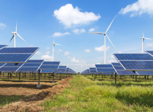 Solar cells and wind turbines